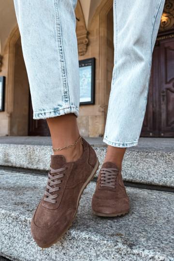 Barefoot tennised kunstsuede pruuni värvuses Zazoo N1422