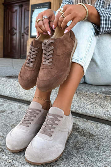 Barefoot tennised kunstsuede pruuni värvuses Zazoo N1422 2