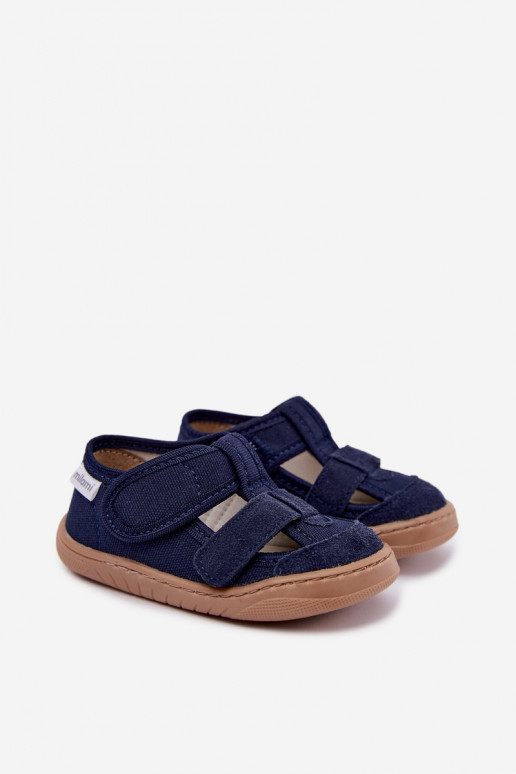 Laste sussid Barefoot Milami tumesinises Lumi