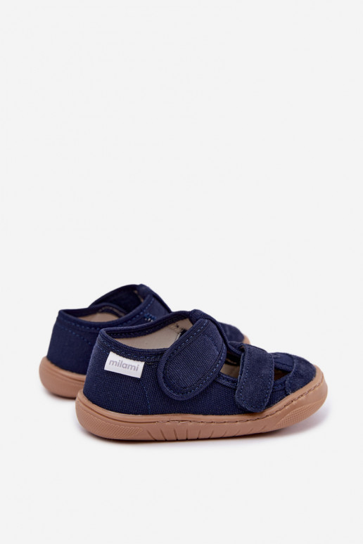 Laste sussid Barefoot Milami tumesinises Lumi
