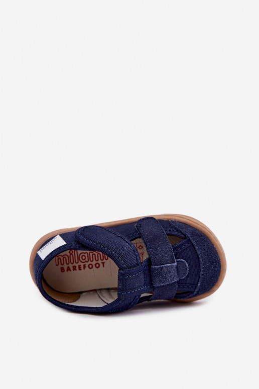 Laste sussid Barefoot Milami tumesinises Lumi