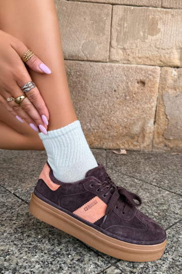 kunstsuede sneakers mudel saapad naistele soojustatud Big Star UU274770 šokolaadi värv