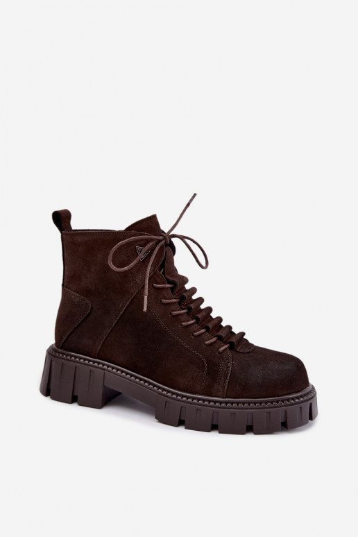 naiste suede kingad platvormiga D&A JC62-1045 šokolaadi värvi