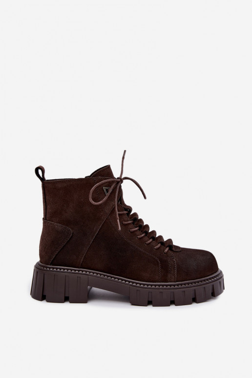 naiste suede kingad platvormiga D&A JC62-1045 šokolaadi värvi