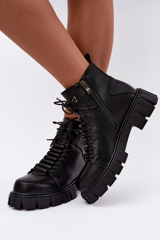 naiste ankle boots platvormiga D&A JC62-1044 mustas värv