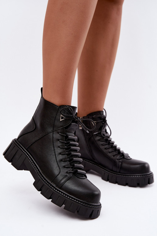 naiste ankle boots platvormiga D&A JC62-1044 mustas värv