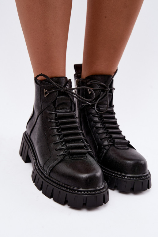 naiste ankle boots platvormiga D&A JC62-1044 mustas värv