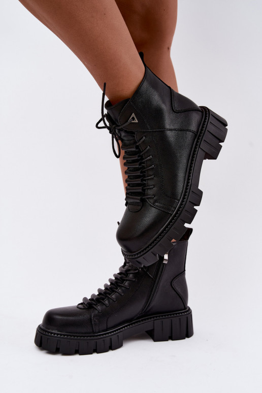 naiste ankle boots platvormiga D&A JC62-1044 mustas värv