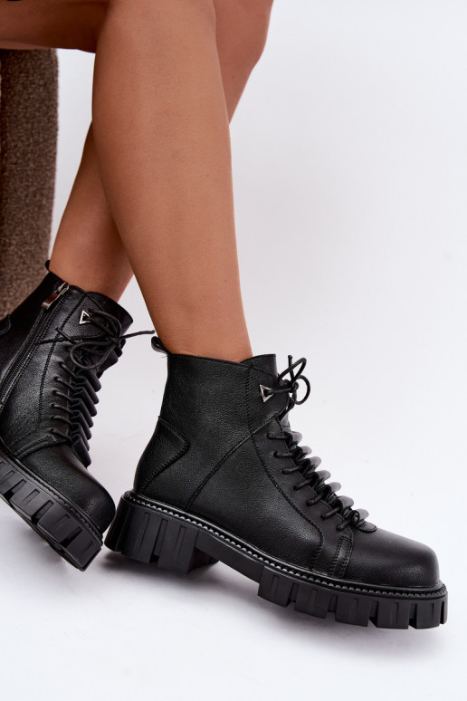 naiste ankle boots platvormiga D&A JC62-1044 mustas värv