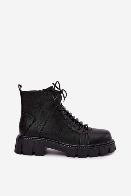 naiste ankle boots platvormiga D&A JC62-1044 mustas värv