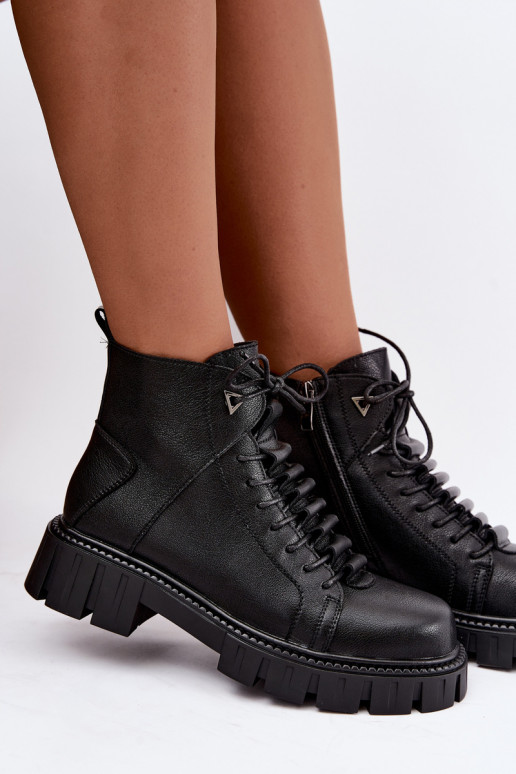 naiste ankle boots platvormiga D&A JC62-1044 mustas värv