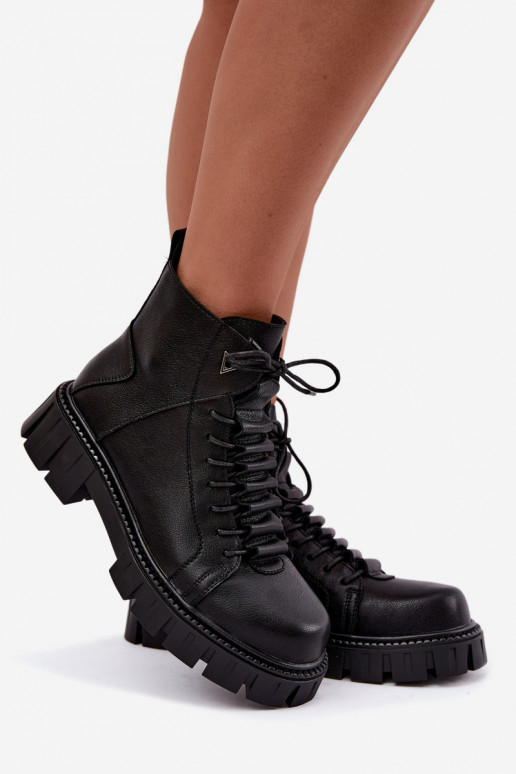 naiste ankle boots platvormiga D&A JC62-1044 mustas värv