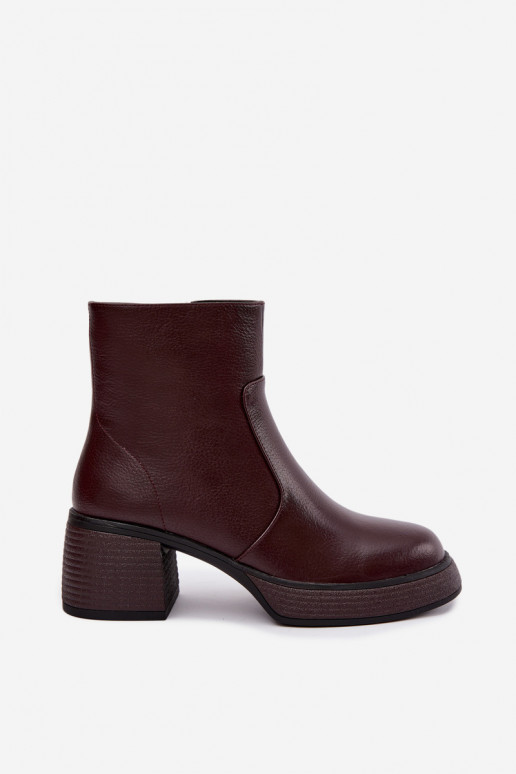 Nahast voodriga saapad kontsaga D&A CR62-3369 burgundia