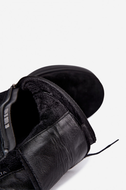 Soojad naiste kingad kunstsuede'ist mustas Vinceza 67044