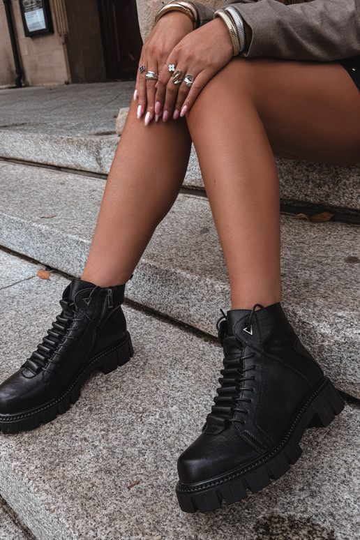 naiste ankle boots platvormiga D&A JC62-1044 mustas värv