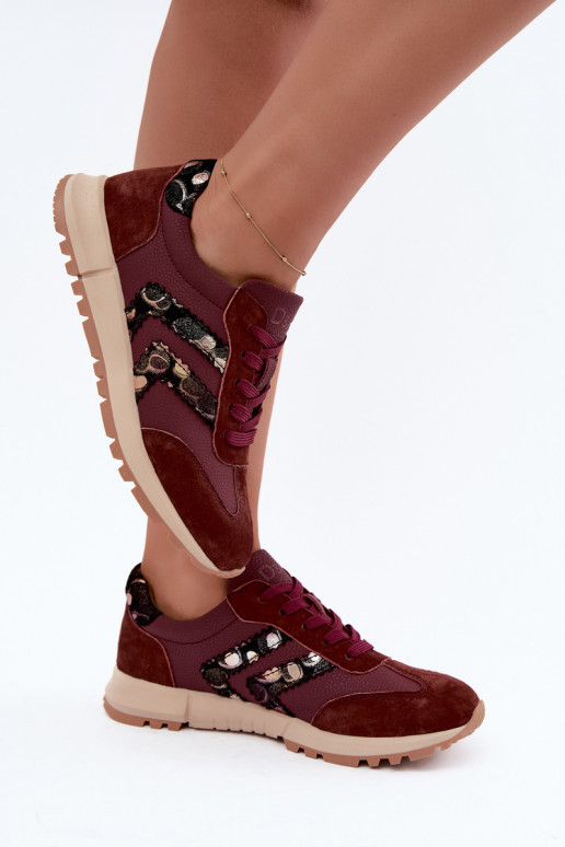 Naiste kunstsuede spordijalatsid D&A GR62-6015 burgundia värv