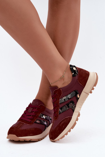 Naiste kunstsuede spordijalatsid D&A GR62-6015 burgundia värv 2