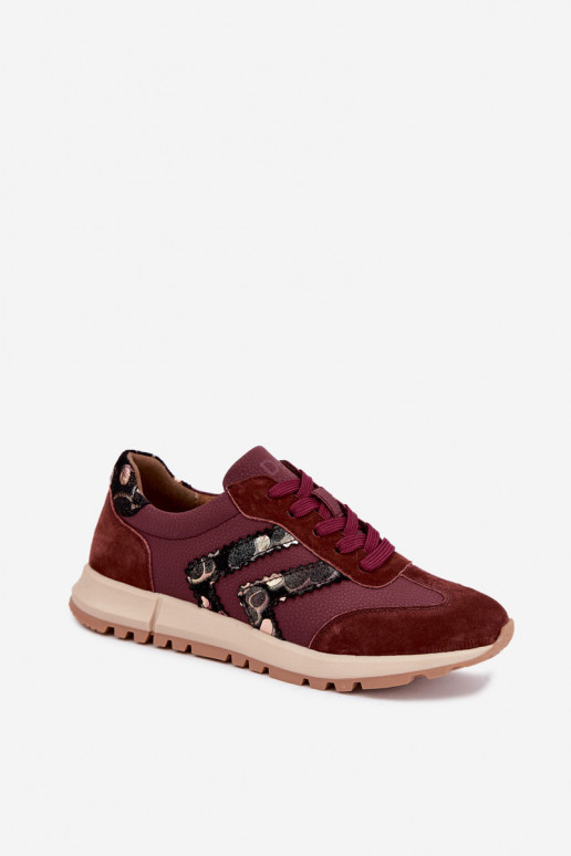 Naiste kunstsuede spordijalatsid D&A GR62-6015 burgundia värv