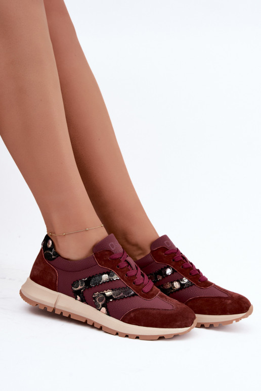 Naiste kunstsuede spordijalatsid D&A GR62-6015 burgundia värv