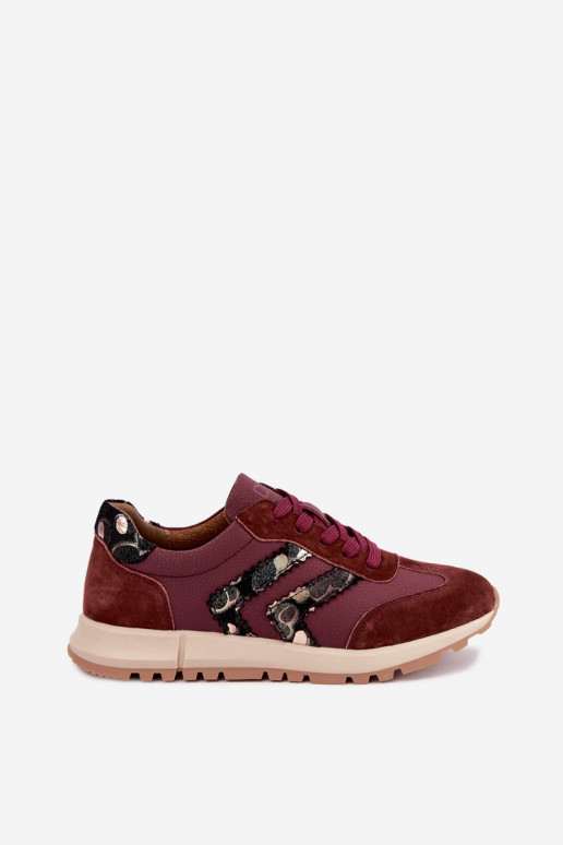 Naiste kunstsuede spordijalatsid D&A GR62-6015 burgundia värv