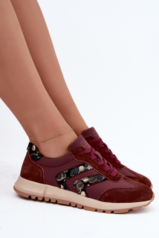 Naiste kunstsuede spordijalatsid D&A GR62-6015 burgundia värv