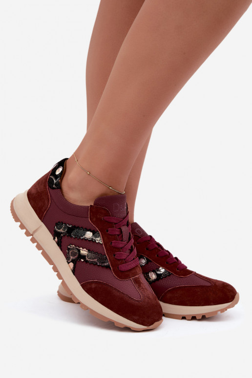 Naiste kunstsuede spordijalatsid D&A GR62-6015 burgundia värv