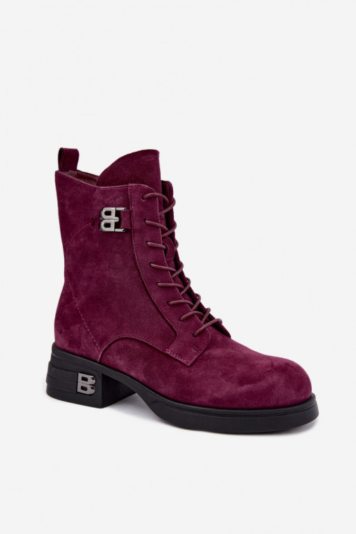 Faux suede sooja naiste saapad Vinceza 67044 burgundia