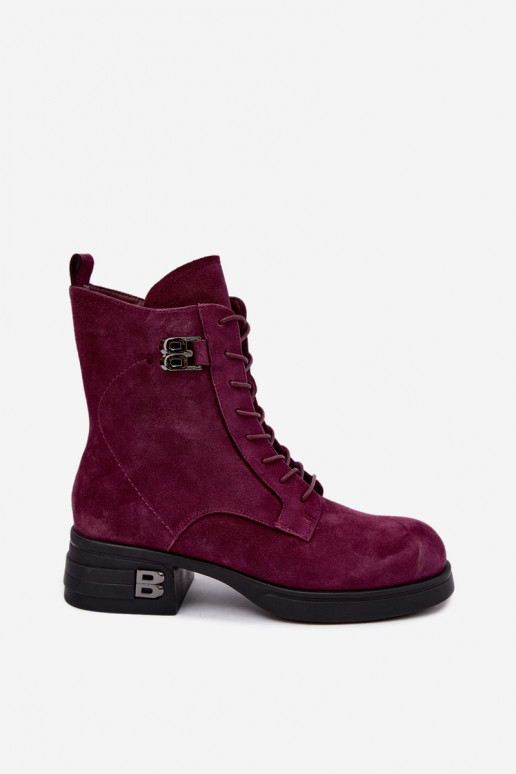 Faux suede sooja naiste saapad Vinceza 67044 burgundia