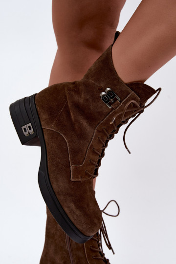Faux suede sooja naiste saapad Vinceza 67044 pruun