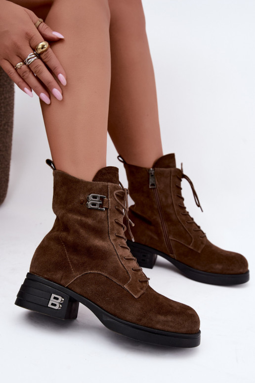 Faux suede sooja naiste saapad Vinceza 67044 pruun