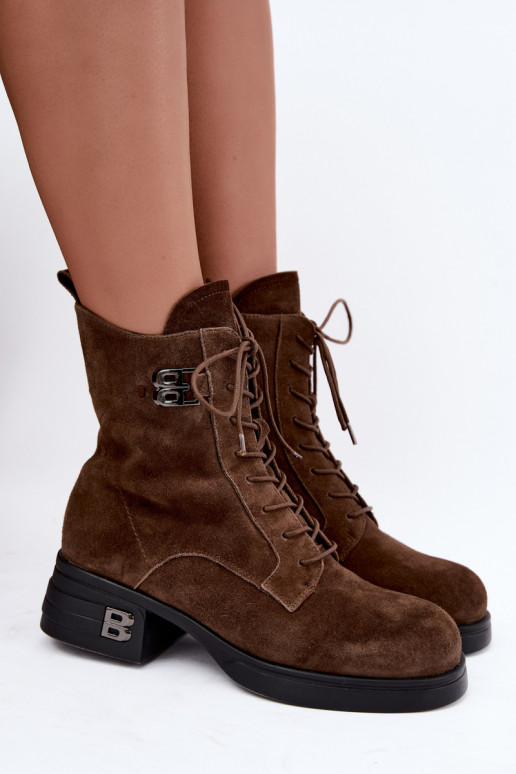 Faux suede sooja naiste saapad Vinceza 67044 pruun