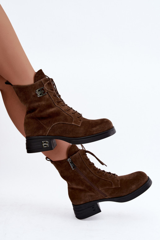 Faux suede sooja naiste saapad Vinceza 67044 pruun