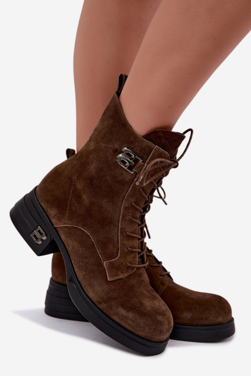 Faux suede sooja naiste saapad Vinceza 67044 pruun