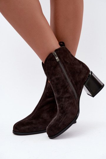 Faux suede saapad kontsaga Vinceza 91178 šokolaad 2