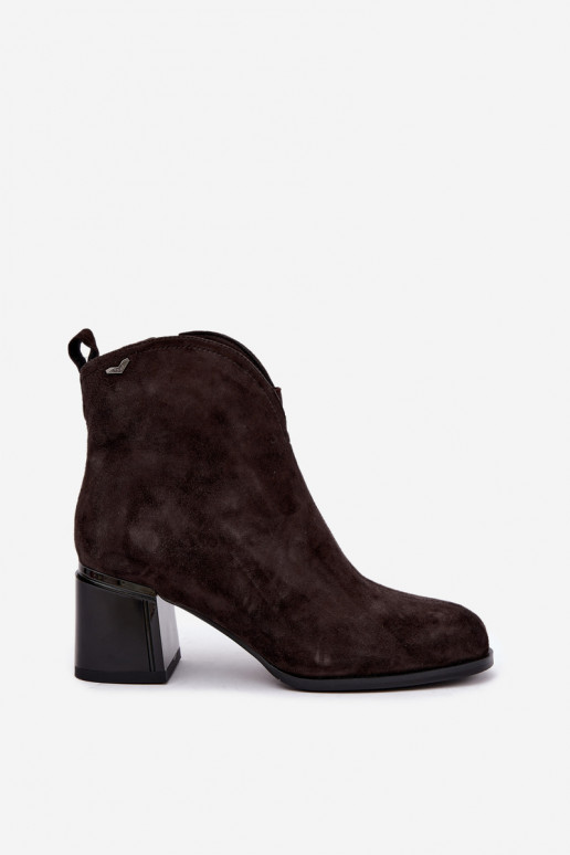 Faux suede saapad kontsaga Vinceza 91178 šokolaad