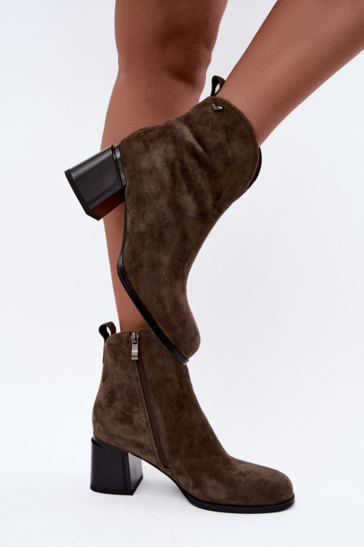 Faux suede saapad kontsaga Vinceza 91178 khaki