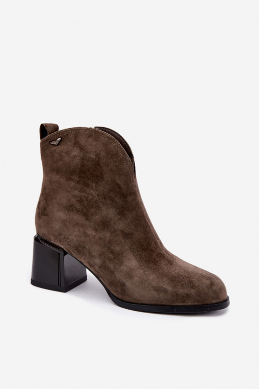 Faux suede saapad kontsaga Vinceza 91178 khaki