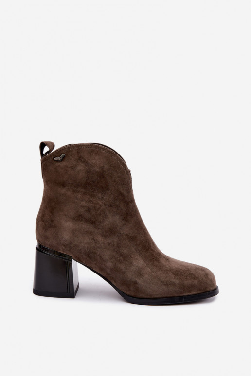 Faux suede saapad kontsaga Vinceza 91178 khaki