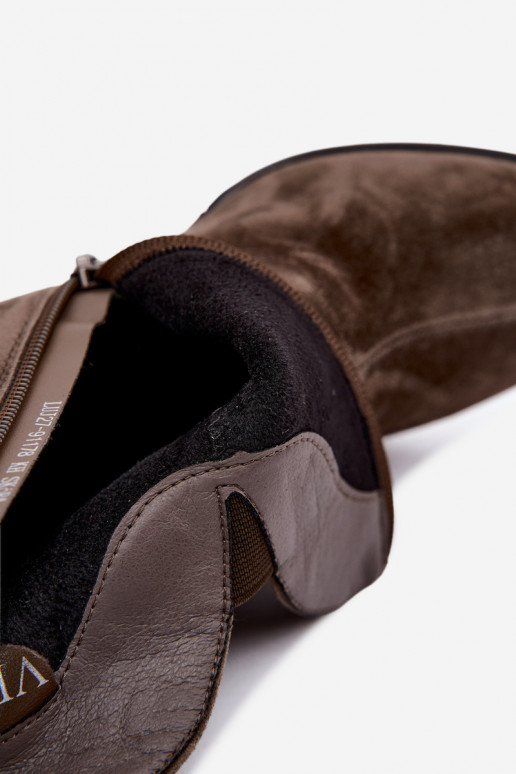 Faux suede saapad kontsaga Vinceza 91178 khaki
