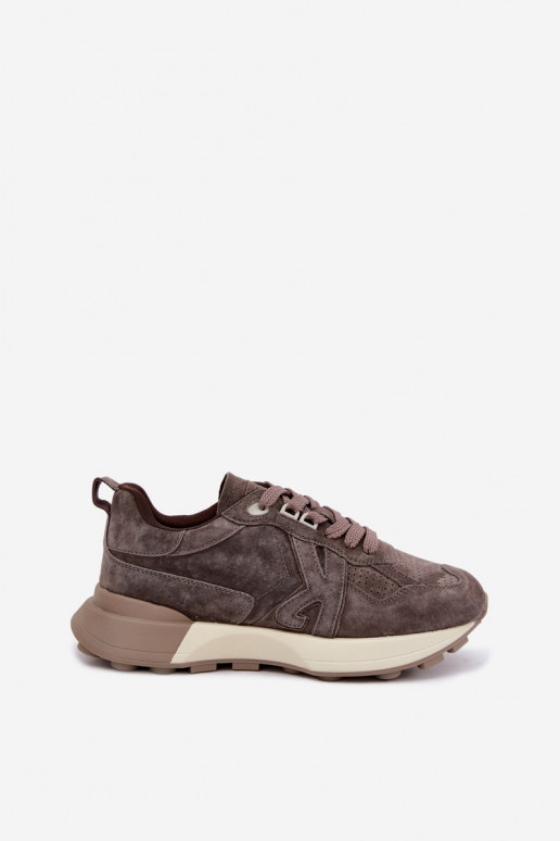 Faux suede naiste spordijalatsid Kobbo 67048 tumepruun