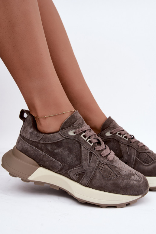 Faux suede naiste spordijalatsid Kobbo 67048 tumepruun