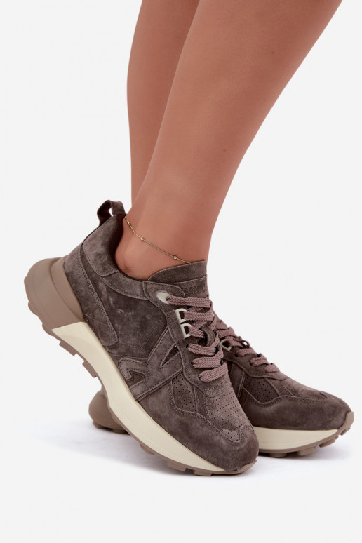 Faux suede naiste spordijalatsid Kobbo 67048 tumepruun