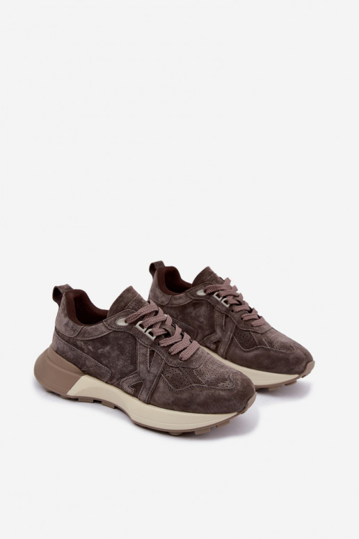 Faux suede naiste spordijalatsid Kobbo 67048 tumepruun
