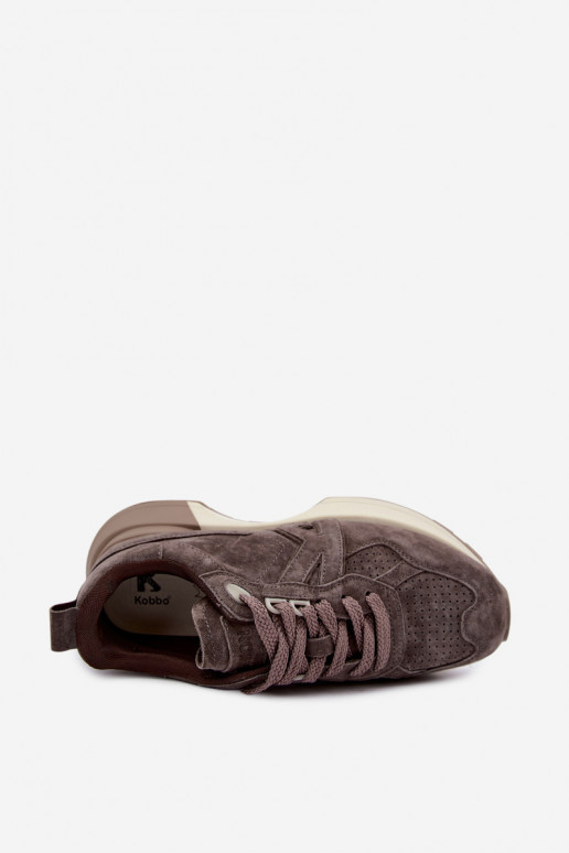 Faux suede naiste spordijalatsid Kobbo 67048 tumepruun