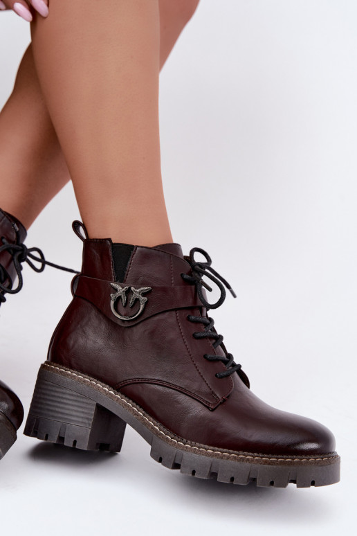 Soojad naiste ankle boots burgundia Calielle