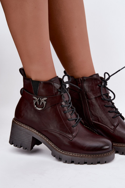 Soojad naiste ankle boots burgundia Calielle