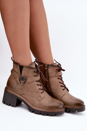 Soojad naiste ankle boots pruunis Calielle
