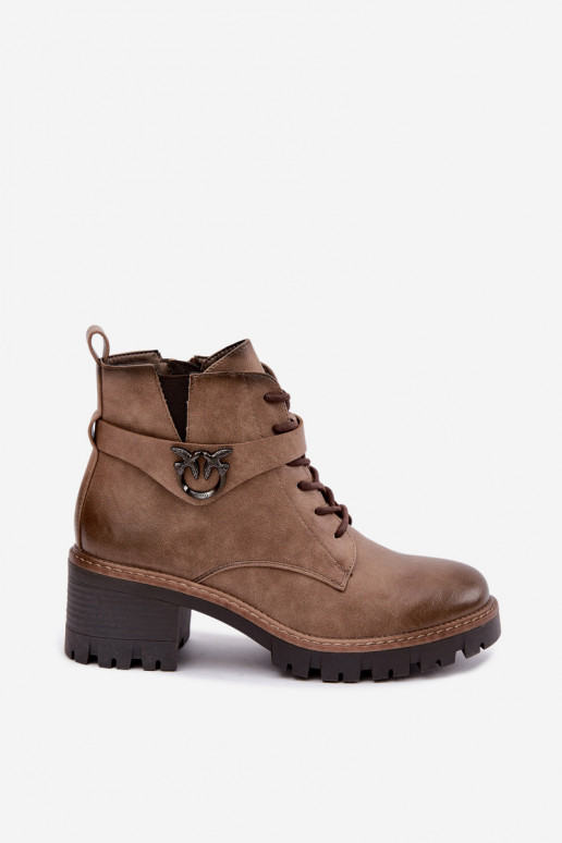 Soojad naiste ankle boots pruunis Calielle