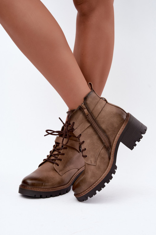Soojad naiste ankle boots pruunis Calielle