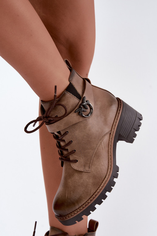 Soojad naiste ankle boots pruunis Calielle